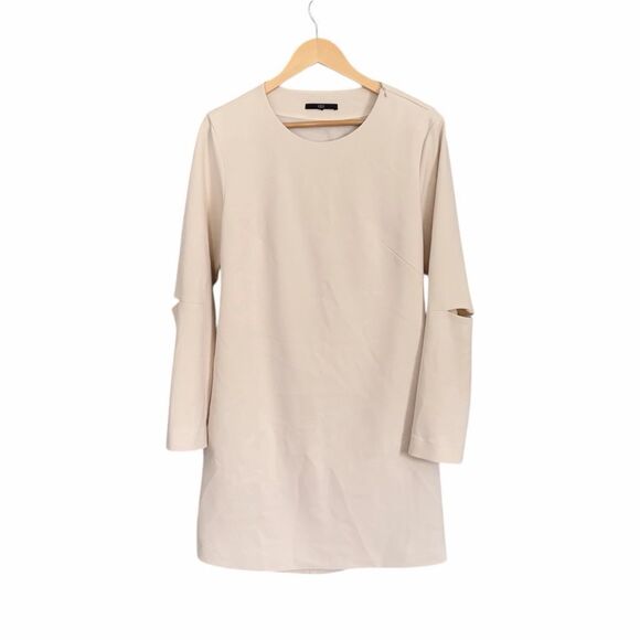Tibi Cream Dress Open Back and Elbows Long Sleeve - Picture 1 of 6